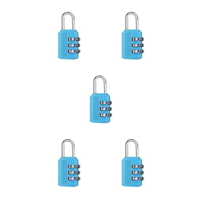 Langgg Cadenas à Combinaison 3 Chiffres en Alliage pour Bagages de Voyage Bleu 5ensemble