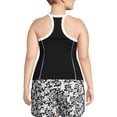 thumbnail image 2 of Lands' End Women's Plus Size Chlorine Resistant High Neck Zip Front Racerback Tankini Swimsuit Top, 2 of 3