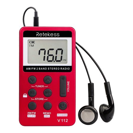 AM FM Radio Portable Mini Radio with Earphone Pocket Digital Tuning ...
