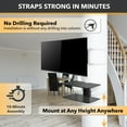 thumbnail image 3 of CondoMounts Floating TV Stand | Pillar & Wall mounted Glass Shelf | Holds 40lbs | Under TV Shelf for TV Box, Cable Box, Gaming Console | Projector Shelf | Electronics Shelf | Laptop Mount, 3 of 10