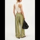 thumbnail image 4 of Pantalones de Rayas para Mujer, Cintura Alta, Pierna , Algodón y , Moda Playera, Cintura Elástica, Pantalones Casuales Sueltos. Verde L, 4 of 6