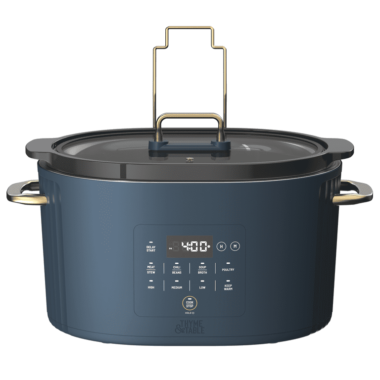 Thyme & Table 6-Quart Programmable Slow Cooker, Atlantic Blue photo 1