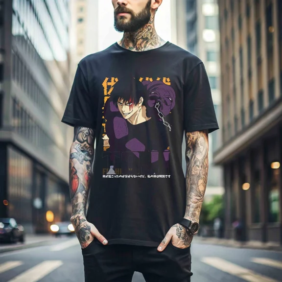 Reprint Rare Anime Fushiguro Toji Jujutsu Kaisen Black T Shirt