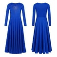 thumbnail image 2 of Aislor Girls Praise Dance Dress Long Sleeve Worship Church Dancewear Liturgical Lyrical Church Robe Royal Blue 6, 2 of 7