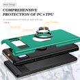 thumbnail image 3 of for Google Pixel 8 Case with Ring Stand, 360° Rotatable Ring Holder Magnetic Kickstand, 2-Layer Heavy Duty Shockproof Rugged Hybrid Hard PC Soft Rubber Case for Google Pixel 8, Darkgreen, 3 of 7