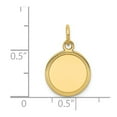 thumbnail image 2 of 14k Yellow Gold Plain .027 Gauge Engraveable Round Disc Charm - 1.2 Grams - Measures 19x13mm Wide, 2 of 2