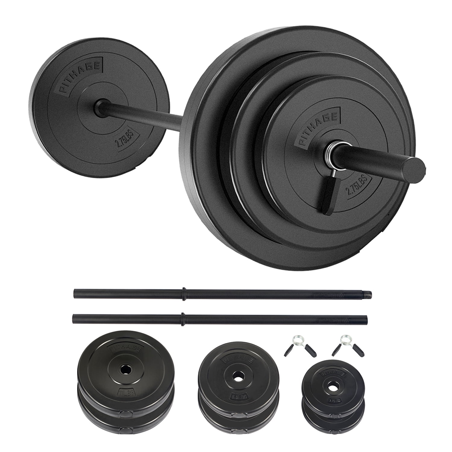 CAP Barbell 100 lb Standard Vinyl Weight Set with Bar DISCONTINUED Ideal for Body Toning Lifting Plates Walmart