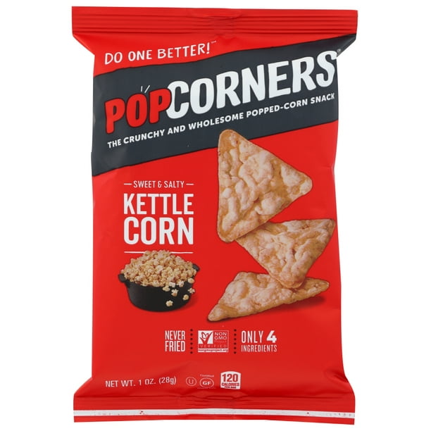 POP CORNERS Chips Kettle Popped Corn 1.1 oz, Small Single Count Bag