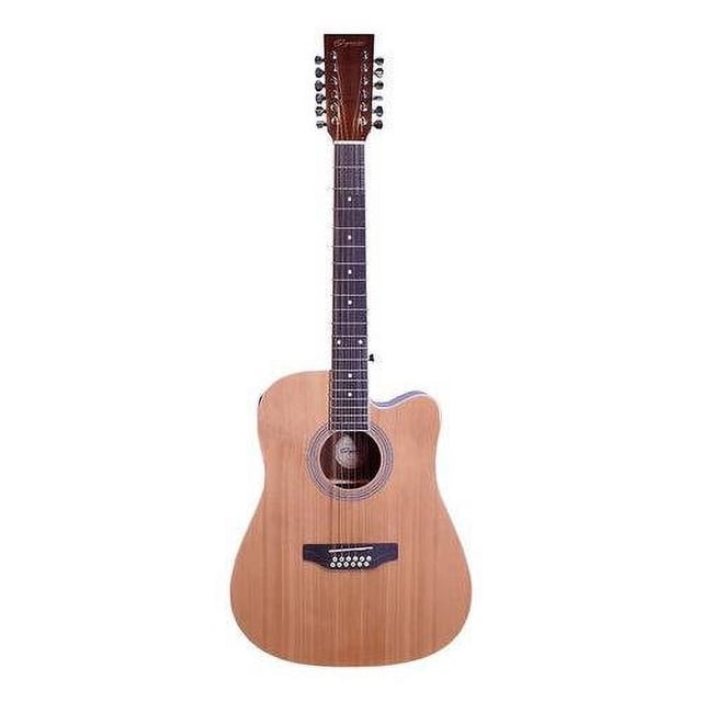 Guitarra Segovia Texana Electroacústica Negra con Afinador 12 Cuerdas