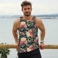 thumbnail image 6 of Susaid Rose Flowers Print Men's Sleeveless Workout Running Tank Top Dry Fit Athletic Gym Sports Swim Beach Muscle Bodybuilding Shirts-X-Large, 6 of 7