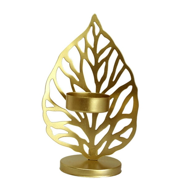 Portavelas metálico para velas cónicas, candelabro alto para velas de pilar, estilo moderno para bodas y comedores. Dorado A