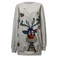 thumbnail image 4 of Blusa de manga larga con estampado de cuello redondo informal para mujer de Navidad Pompotops gfhjh8273, 4 of 5