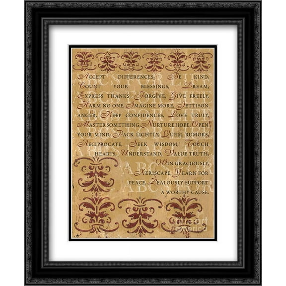 ABC's of Life 2x Matted 15x18 Black Ornate Framed Art Print by Debbie DeWitt