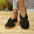 thumbnail image 4 of Hopeusnice Women's Flats Shoes Non-Slip Breathable Soft Flat Heel Closed-Toe Sandals Flock Summer And Fall Shoes Trendy Almond Toe Shoes for Beach Almond Toe Slip-Resistant Walking Shoes Black 40, 4 of 9