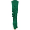 thumbnail image 2 of BLISSFUL STEP Bottes pour Femmes Bout Pointu Talon Bloc Bottes Hauteur Genou Vert 5.5, 2 of 7