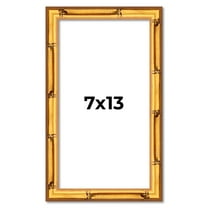 7x13 Frame Gold Bamboo Solid Wood Picture Frame | 1 Inch Moulding Width | Interior Frame Depth 0.75