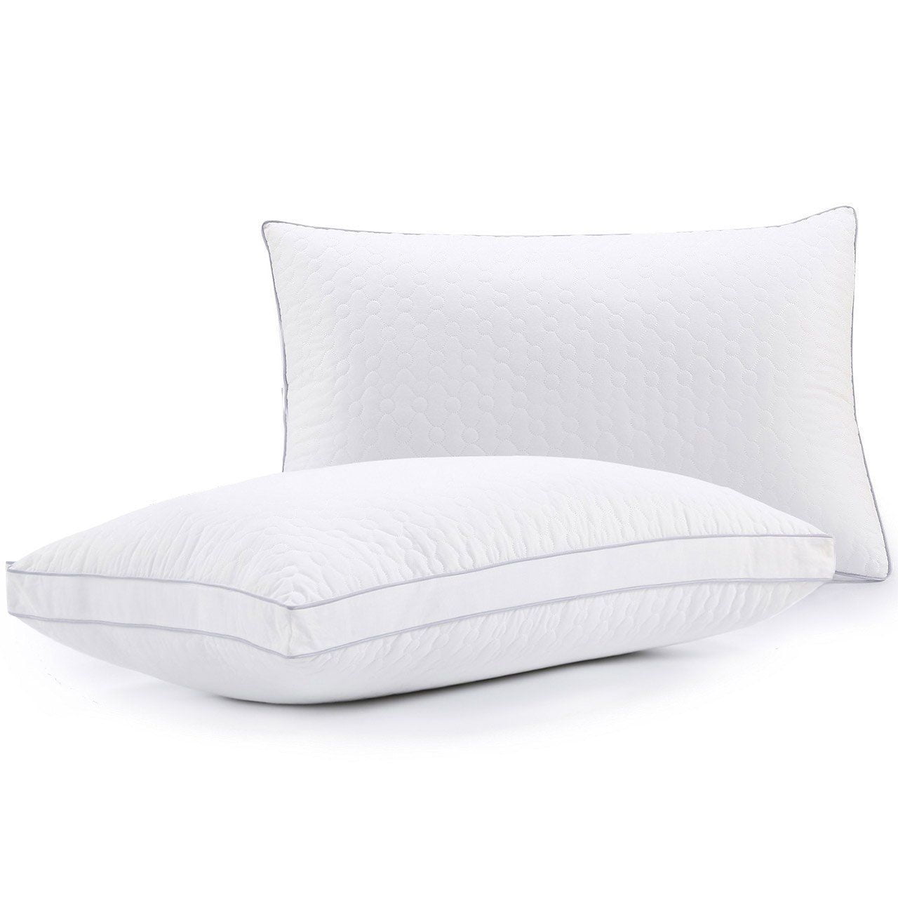 2 Pack Queen Soft Bed Pillows Silk Cotton and Feather Velvet New Fancy Linen 1 