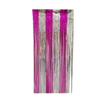 Double Pinyin Foil Fringe Curtains, Tinsel Foil Fringe Curtain Metallic Party Backdrop Streamer for Photo Booth Birthday Wedding Graduation Event Decorations