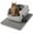 Light Gray, variant on XL Stainless Steel Cat Litter Box with High Sides, 35 x 24 in Mat and Scoop, Dark Gray