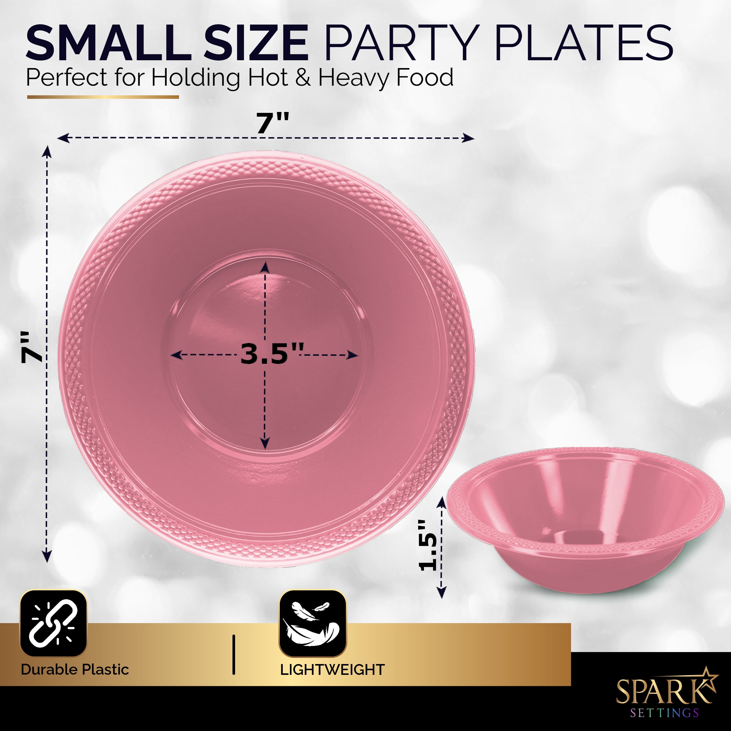 Decorrack 24 Small Plastic Bowls, 7 inch Disposable Popcorn, Soup, and Salad Bowls, Kids Birthday and Holiday Party Supplies, Fruit Snack Serving