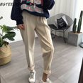 thumbnail image 2 of BGTEEVER Invierno Espesar Mujeres Lápiz Pantalones Pantalones de Lana Mujer Otoño Cintura Alta Pantalones Sueltos Capris Suave Buena Tela Tan Jianjun unisex, 2 of 2