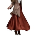 thumbnail image 3 of Women'S A-Line Long Maxi Swing Pleated Skirt Orange L, 3 of 8