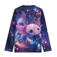 thumbnail image 7 of Jiueut Galaxy Axolotl Girls Tee Shirt Toddler Girl Long Sleeve Tops 11-12 Y Kids Cute Athletic Shirt for Active Crew Neck Sweatshirts for Toddler Tshirt for Fall Clothes, 7 of 7