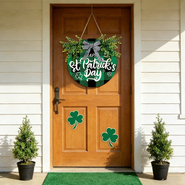 Decoraciones para el Día de San Patricio, Accesorios para el Día de San Patricio, Regalos para el Día de San Patricio, Decoraciones para Puertas del Día de San Patricio, Letrero de Tréboles del Festiv