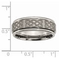 thumbnail image 5 of Titanium Ridged Edge 8mm Laser Design Brushed & Polished Band, 5 of 9