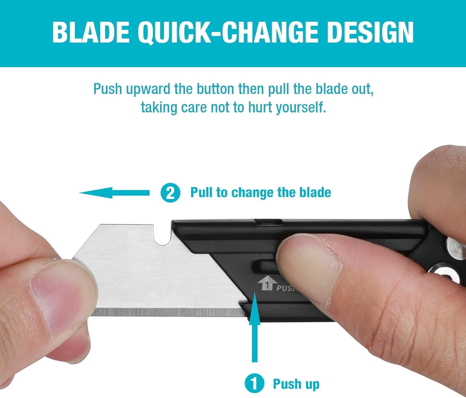 2-Pack Folding Utility Knife, Mini Box Cutter with Safety Axis Lock, Belt Clip, Quick-change Blade Mechanism, Full Stainless Steel Body and 5 Sharp Blade, EDC Pocket Knife Gifts for Men