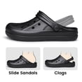 thumbnail image 4 of YHOON Unisex Garden Clogs Shoes Slip on Beach for Men and Women Sandals Beach Water Shoes All Black Size 12 Women/11 Men, 4 of 7