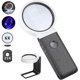 thumbnail image 1 of 25x 6x Lighted Reading Magnifier, Magnifying Glass With 6 Led 2uv Light, Handheld Magnifying Magnifier, Table Stand Magnifying Glass With Folding Stan, 1 of 5