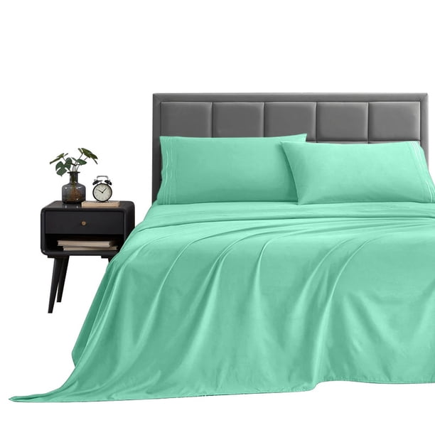 Sábana Queen Size Microfibra Lisa Ultra Suave AGUA