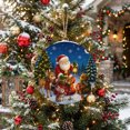 thumbnail image 5 of Welcome Sign for Front Door, Blue Christmas Round Metal Wall Art Wreaths, Winter Santa Claus Gifts Forest Pine Trees Outdoor Indoor Wall Hanging Sign for Porch Decor Housewarming Gifts 7.9 Inch, 5 of 8