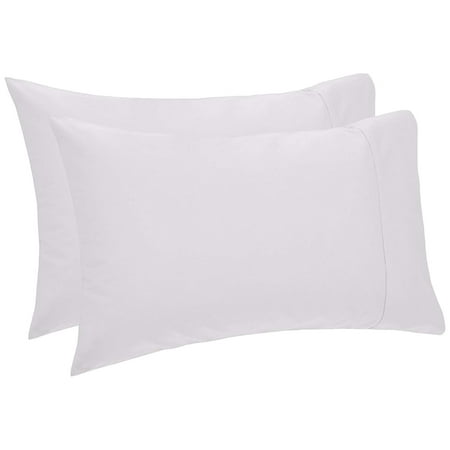 Organic Cotton Sateen Pillow Cases - Beauty Threadz 400-Thread-Count Egyptian Cotton Sateen Hemstitch Pillowcases - Standard White (Set of 2)