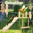 thumbnail image 4 of Bird Toys for Parakeets Cage Accessories Parrot Swing Toys and Wooden Perches Platform with Climbing Ladder for Chewing Standing Hanging Swinging, 4 of 4