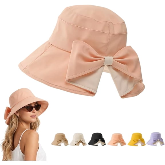 Women's Bowknot Wide Brim Sun Hat – Foldable, 360° Protection UV Protection Breathable Summer Travel Beach Hat