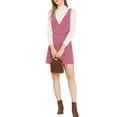 thumbnail image 5 of Allegra K Women's Corduroy V Neck A-Line Mini Overall Pinafore Dress, 5 of 6