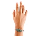 thumbnail image 2 of Sterling Silver Green Turquoise 3-Stone Oval Cuff Bracelet, Sizes Small to Large, 2 of 9