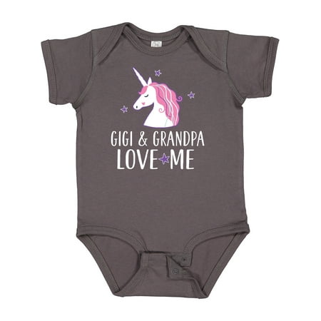 

Inktastic Gigi and Grandpa Love Me Unicorn Grandchild Girls Baby Bodysuit