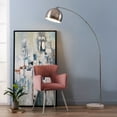 thumbnail image 5 of Teamson Home Lampe de Sol Arquée Courbée Éclairage Moderne - Nickel / Marbre Blanc, 5 of 5