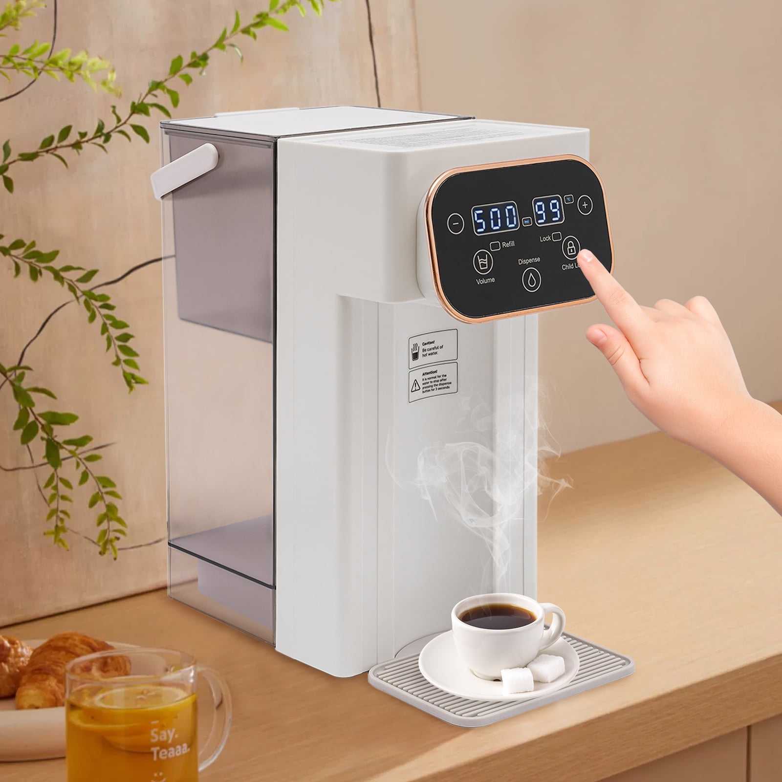 Wildnix Water Cooler with 1500W Instant Heating, Child Safety Lock, Large Capacity Tank, LCD Operation Panel, Fast Hot Water Dispensing