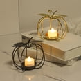 thumbnail image 1 of Xihbxyly Vela de Cervatillo de Hierro, Elegante Candelabro Dorado, Protección para Velas de Té de Calabaza, Decoración para La Cena de Acción de Gracias, Acento Romántico para La Mesa Del Comedor, De, 1 of 7