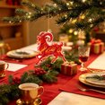 thumbnail image 4 of Edgtyos Christmas Red Goats Ornament, 3.2"x3.2" 2D Acrylic with Gold Cord Goats Hanging Sign Car Rear View Mirror Accessories, Xmas Gift for Family, 4 of 6