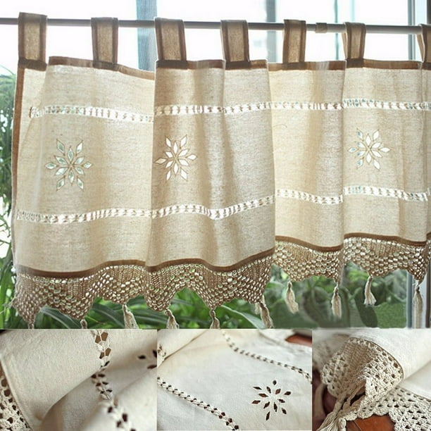 17x 59inch Country Style French, Linen Kitchen Curtains