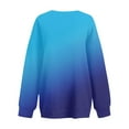 thumbnail image 5 of UTSJKR Women's Casual Print Sweatshirts Long Sleeve Tunic Tops 2024 Fashion Gradient Color Crew Neck Blouses Vacation Basic Loose Fit Pullover Sweatshirts Tops Blue L, 5 of 5
