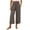 Multicolor, variant on WIZUTIZ Work Pants Women Capris Breathable Casual Relaxed Fit Wide Leg Pants Elastic Spandex Mid Rise 3/4 Length Pants Solid Flowy with Pockets Paperbag Palazzo Pants for Lady Gym Travel Beige