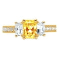 thumbnail image 4 of 1.88 ct Emerald Cut Natural Citrine 3 Stone 14K Yellow Gold Womens Engagement Ring, 4 of 5