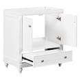 thumbnail image 2 of 30" Bathroom Vanity Base Only, Bathroom Storage Cabinet with Doors and Shelf, Modern Wood Cabinet Basin, Solid Frame with Open Shelf, Sink not Included (White without Sink), 2 of 9