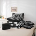 thumbnail image 5 of Feelyou Plaid Letter S Twin Bedding Sets 7-Piece for Kids, Black White Buffalo Bedding Comforter Set, Retro Damask Floral Reversible Sheet Sets, Breathable Home Decor, 5 of 7